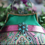 Pink, Green, Black and Turquoise Handbag