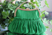 Green Pleated Handbag