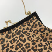 Leopard Print and Black Cork Handbag